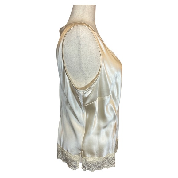 Caslon 100% Silk Lace Trim Camisole Tank Top Cream Champagne Plus Size 2X - Picture 2 of 6